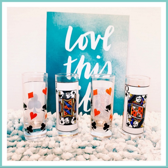 Other - ♠️4 Card Poker Game Room Collectable Shot Glasses